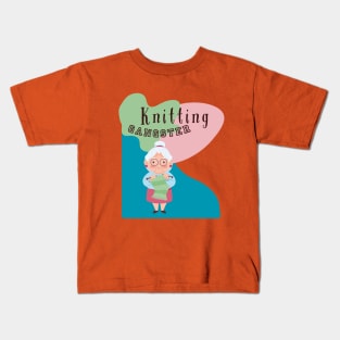 Knitting gangster grandma Kids T-Shirt